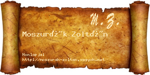 Moszurák Zoltán névjegykártya